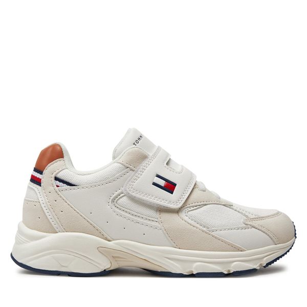 Tommy Hilfiger Tenisice Tommy Hilfiger Low Cut Lace-Up/Velcro Sneaker T1B9-33386-1729 S Beige/Tobacco A175
