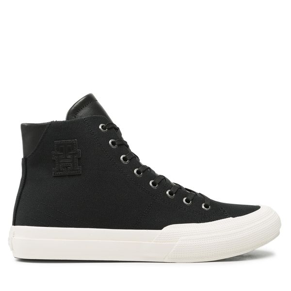 Tommy Hilfiger Tenisice Tommy Hilfiger Th Hi Vulc Premium Bananatex FM0FM04572 Crna