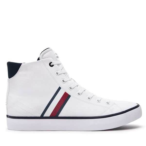 Tommy Hilfiger Tenisice Tommy Hilfiger Th Hi Vulc Stripes Mesh FM0FM04948 Bijela