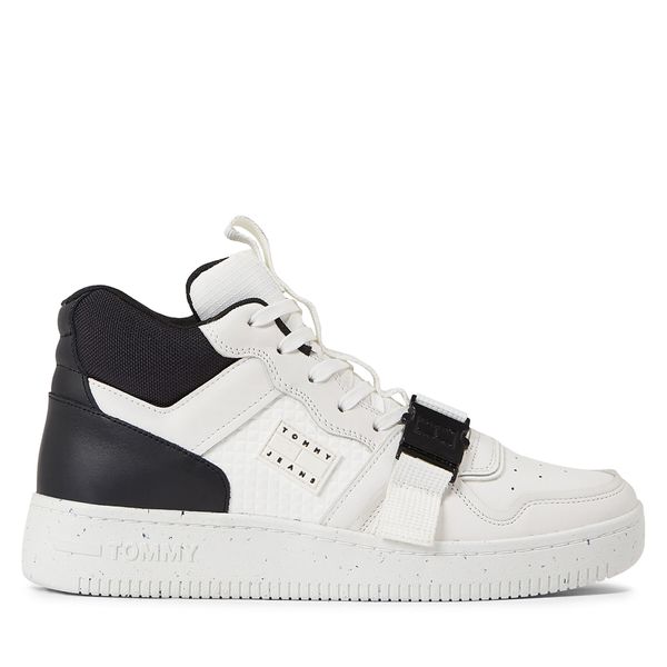 Tommy Jeans Tenisice Tommy Jeans Tjm Basket Leather Buckle Mid EM0EM01288 Ecru/Black TCR