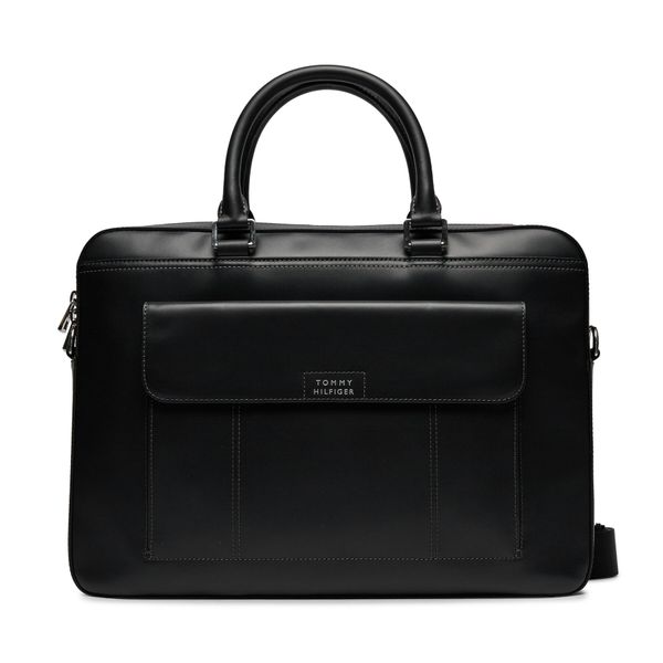Tommy Hilfiger Torba za laptop Tommy Hilfiger Th Spw Leather Computer Bag AM0AM11818 Black BDS