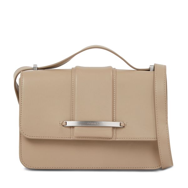 Calvin Klein Torbica Calvin Klein Bar Hardware Shoulder Bag K60K611045 Silver Mink A04