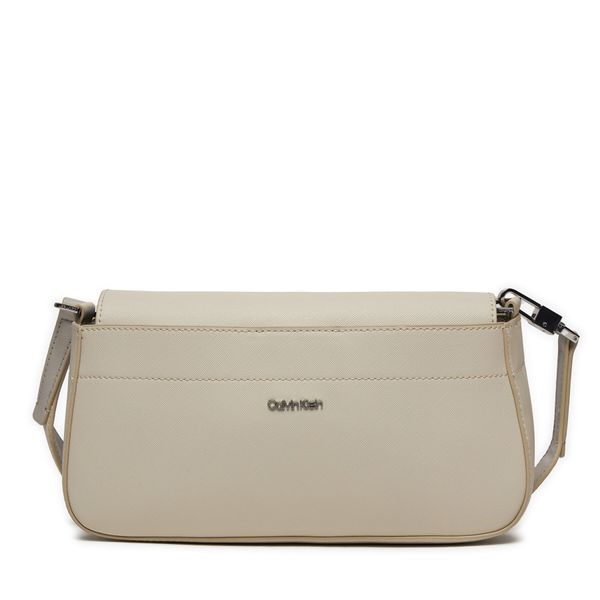 Calvin Klein Torbica Calvin Klein Business Shoulder Bag_Saffiano K60K611680 Dk Ecru/Sand Pebble PC4