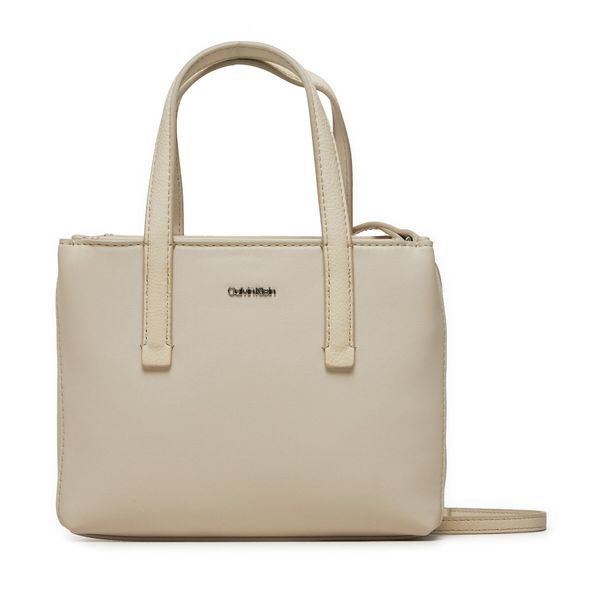Calvin Klein Torbica Calvin Klein Ck Must Mini Tote_Pu/Nubuck K60K611873 Dk Ecru PC4