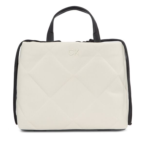 Calvin Klein Torbica Calvin Klein Quilt Shopper_Canvas K60K611756 K60K611756 Dk Ecru Canvas PC4