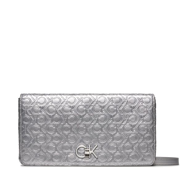 Calvin Klein Torbica Calvin Klein Re-Lock Double Gusette_Emb K60K611338 Silver Emb/Deb PE6