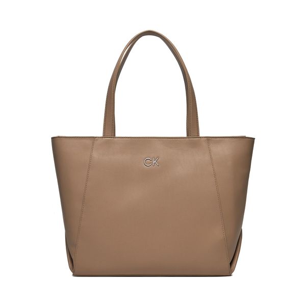 Calvin Klein Torbica Calvin Klein Re-Lock Seasonal Shopper Lg K60K611334 Silver Mink PFA