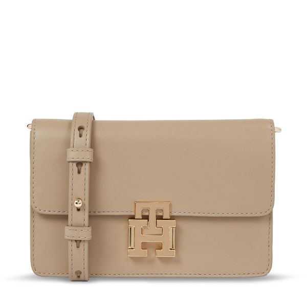 Tommy Hilfiger Torbica Tommy Hilfiger Pushlock Leather Small Crossover AW0AW15227 Merino ABO