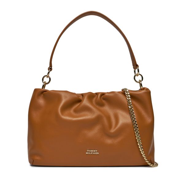 Tommy Hilfiger Torbica Tommy Hilfiger Th Luxe Soft Leather Shoulder AW0AW16203 Tan 0HD