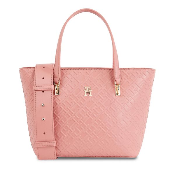 Tommy Hilfiger Torbica Tommy Hilfiger Th Refined Mini Tote Mono AW0AW16002 Teaberry Blossom TJ5