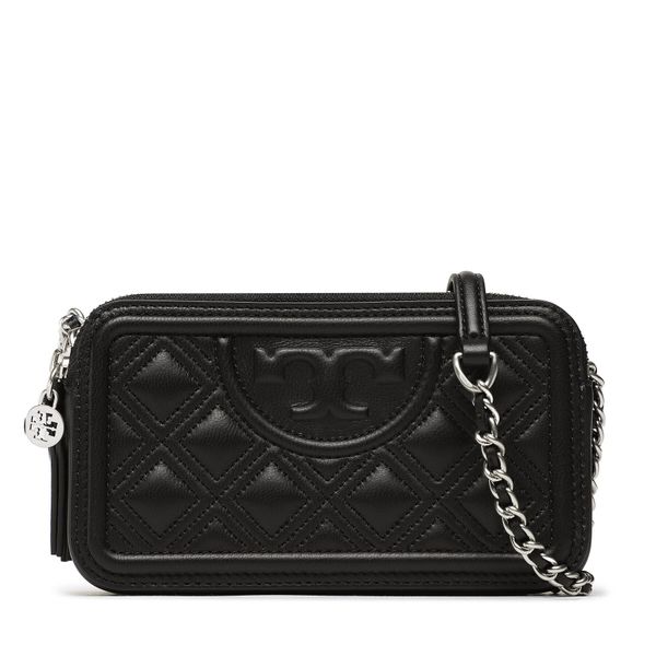 Tory Burch Torbica Tory Burch Fleming Double-Zip Mini Bag 79403 Black/Silver 003