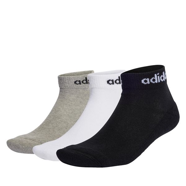 adidas Unisex niske čarape adidas Linear Ankle Socks Cushioned Socks 3 Pairs IC1304 medium grey heather/white/black