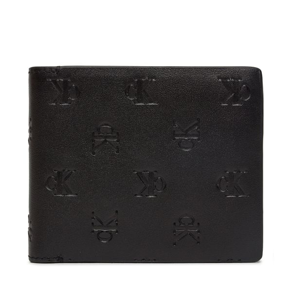 Calvin Klein Jeans Veliki muški novčanik Calvin Klein Jeans Aop Emboss Bifold W/Coin K50K512064 Crna