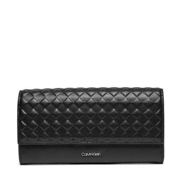 Calvin Klein Veliki ženski novčanik Calvin Klein Calvin Mini Quilt Large Trifold K60K611895 Ck Black BEH