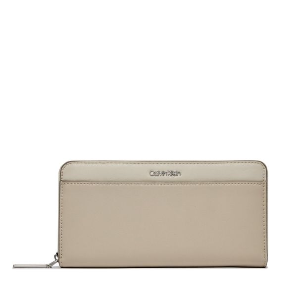 Calvin Klein Veliki ženski novčanik Calvin Klein Ck Must Z/A Wallet Lg_Block K60K611437 Dk Ecru/ Stony Beige/ Medium Taupe PC4