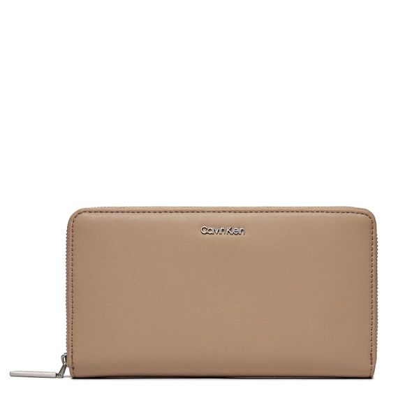 Calvin Klein Veliki ženski novčanik Calvin Klein Ck Must Z/A Wallet Xl K60K608164 Silver Mink PFA
