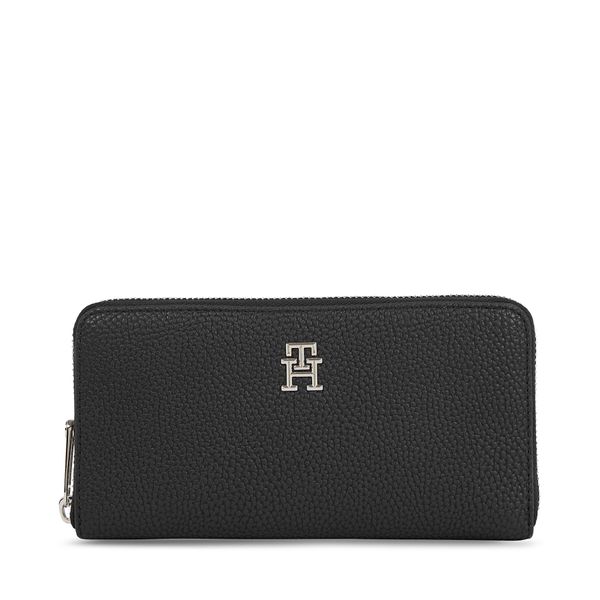 Tommy Hilfiger Veliki ženski novčanik Tommy Hilfiger Th Emblem Large Za AW0AW15181 Black BDS