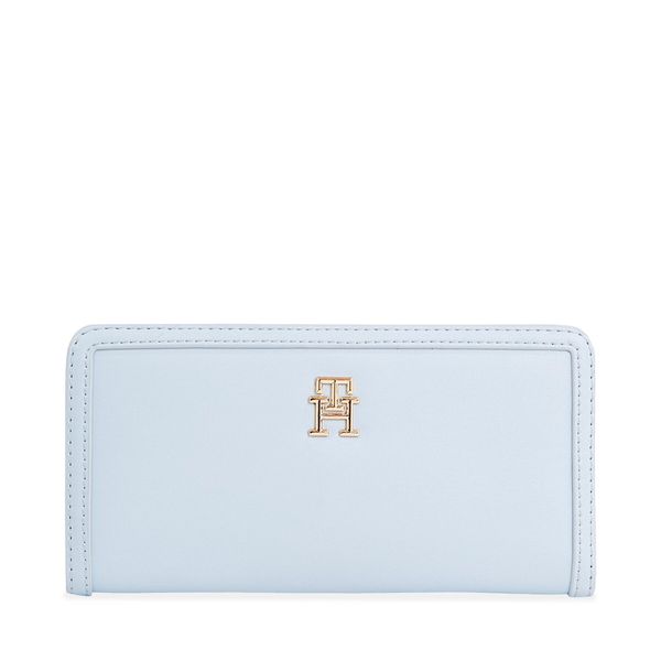 Tommy Hilfiger Veliki ženski novčanik Tommy Hilfiger Th Monotype Large Slim Wallet AW0AW16210 Breezy Blue C1O
