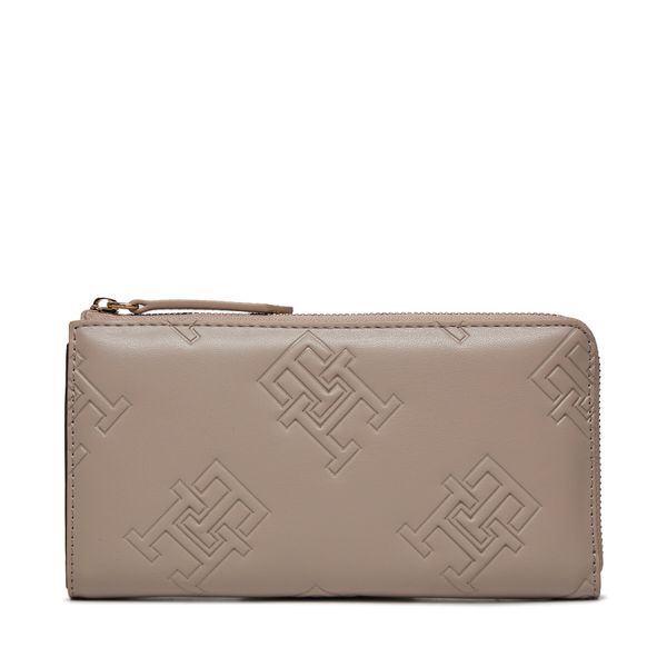 Tommy Hilfiger Veliki ženski novčanik Tommy Hilfiger Th Refined Large Za Mono AW0AW15756 Smooth Taupe PKB