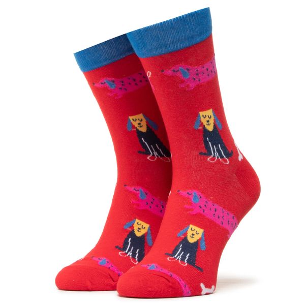 Dots Socks Visoke unisex čarape Dots Socks DTS-SX-405-W Crvena