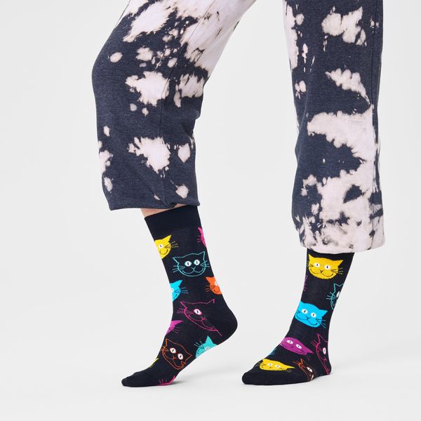 Happy Socks Visoke unisex čarape Happy Socks MJA01-9050 Crna