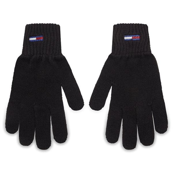 Tommy Jeans Ženske rukavice Tommy Jeans Flag AW0AW13677 Black 0GJ