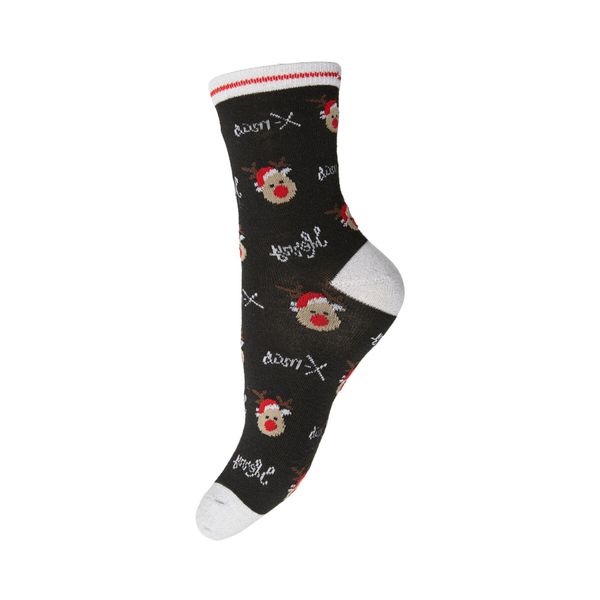 Pieces Ženske visoke čarape Pieces Atya 17132802 Black/Merry X-ma