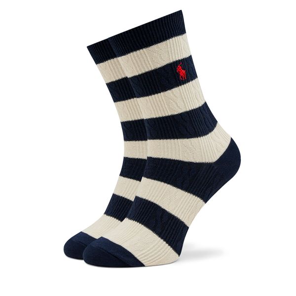 Polo Ralph Lauren Ženske visoke čarape Polo Ralph Lauren Rugby Cable 455942322002 Navy