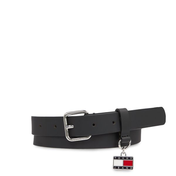 Tommy Jeans Ženski remen Tommy Jeans Tjw Hanging Plaque Leather 2.5 AW0AW15483 Black Rwb Flag Plaque 0GN