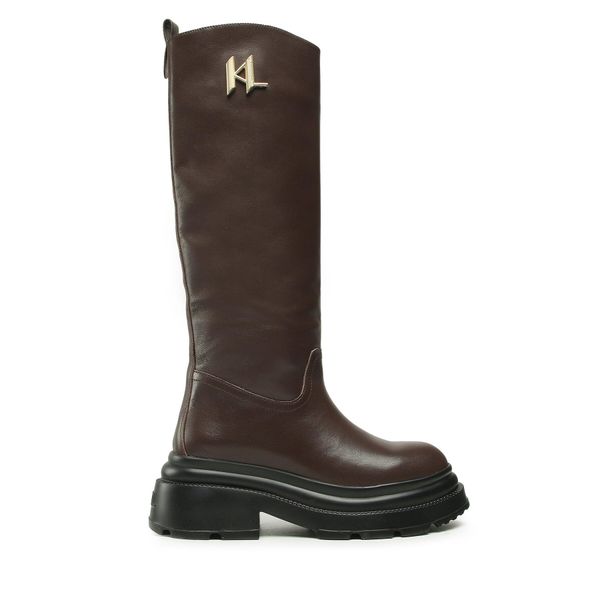 KARL LAGERFELD Zimske čizme KARL LAGERFELD KL45090 Dark Brown Lthr