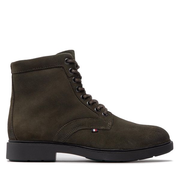 Tommy Hilfiger Zimske čizme Tommy Hilfiger Elevated Rounded Suede Lace Boot FM0FM04185 Olive MR9
