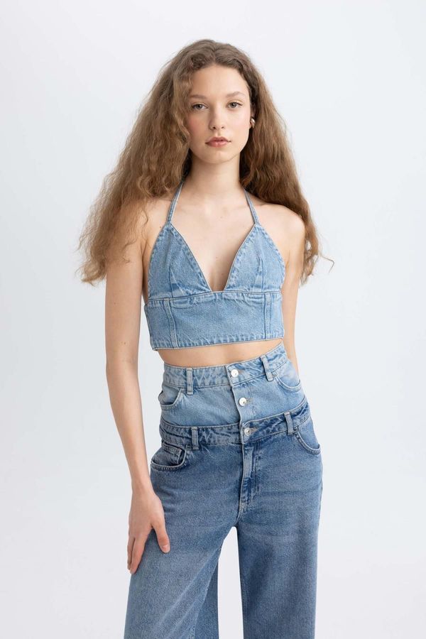DEFACTO Afra x DeFacto Barbell Crop Jean Blouse