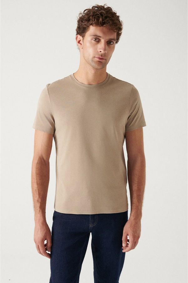 Avva Avva Men's Mink 100% Cotton Breathable Crew Neck T-shirt
