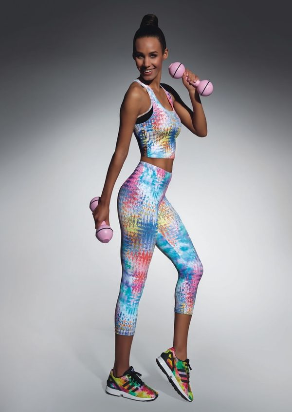 Bas Bleu Bas Bleu Leggings TESSERA 70 with colorful print and leg 3/4