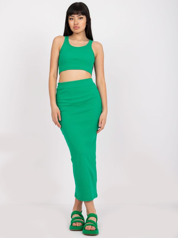 Fashionhunters Basic dark green cotton set RUE PARIS