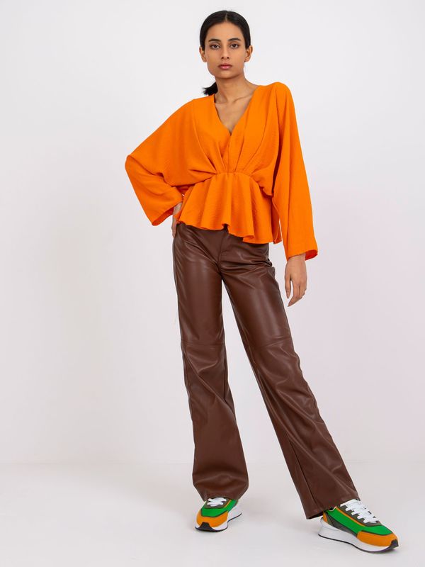 Fashionhunters Beige oversized cotton blouse