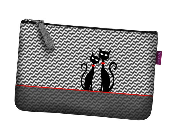 Bertoni Bertoni Unisex's Pocket Cosmetic Bag Czarne Koty