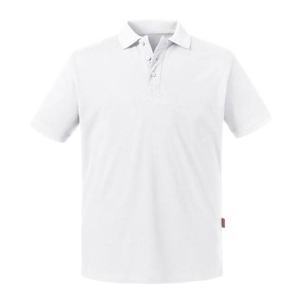 RUSSELL Biała koszulka męska polo Pure Organic Russell