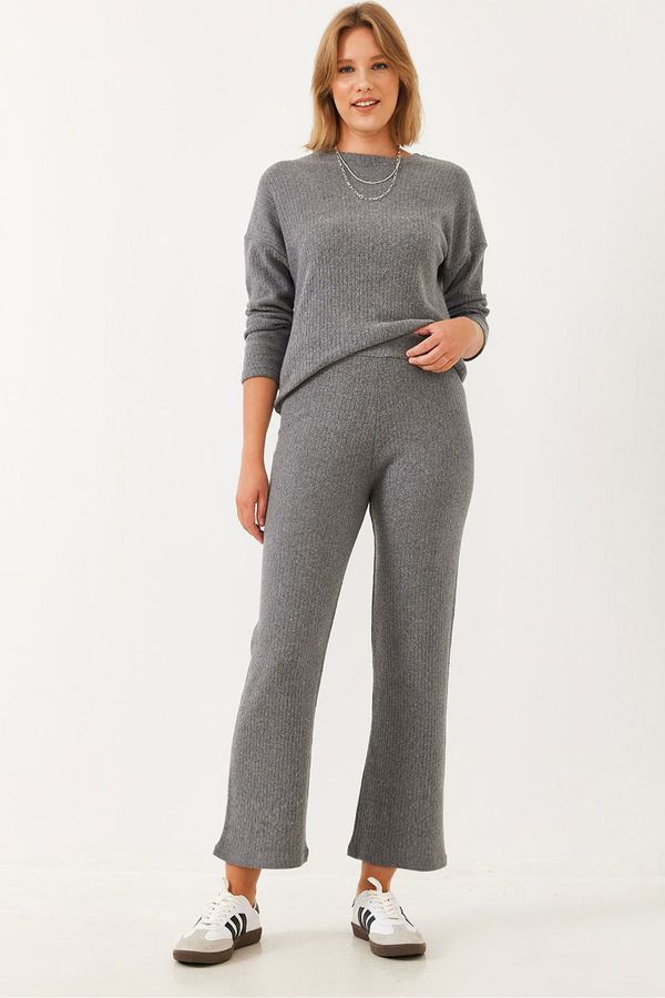 Bianco Lucci Bianco Lucci Women's Crew Neck Basic Bottom-Top Set 0036