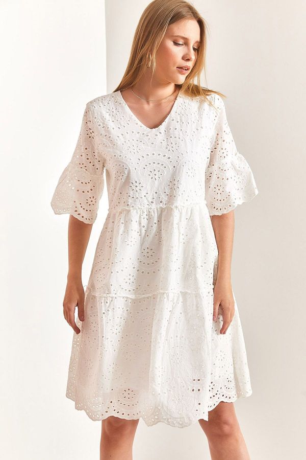 Bianco Lucci Bianco Lucci Women's Patterned Scallop Dress