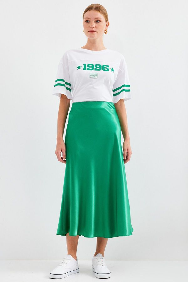 Bigdart Bigdart 15806 Satin Skirt - Green