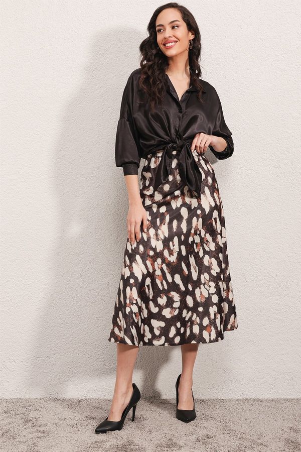 Bigdart Bigdart 15806 Satin Skirt - Mink