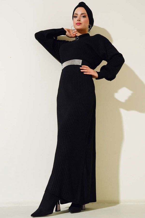 Bigdart Bigdart 15900 Hijab Knitwear Dress - Black