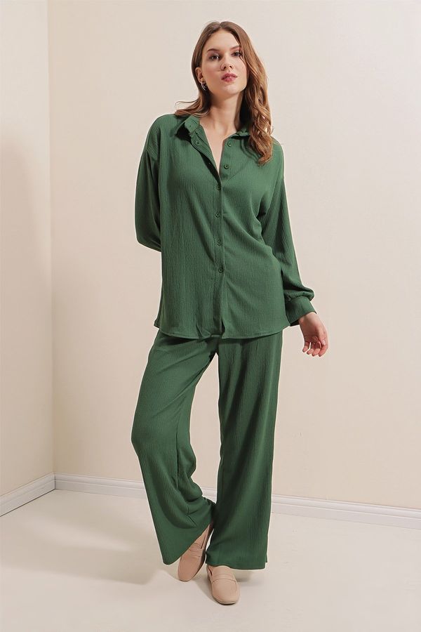 Bigdart Bigdart 5858 Knitted Double Set - Emerald Green