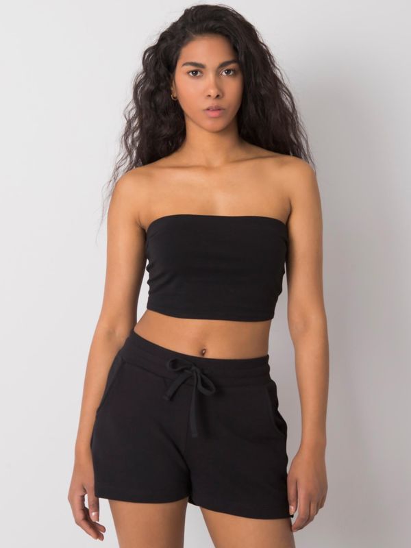 Fashionhunters Black cotton shorts Anastasia FOR FITNESS