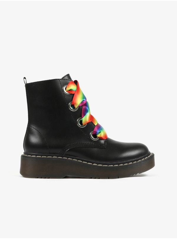 Richter Black Girls' Leather Ankle Boots Richter - Girls