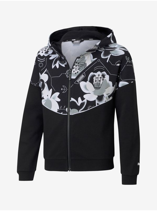 Puma Black girls' sweatshirt Puma Alpha Full-Zip - unisex
