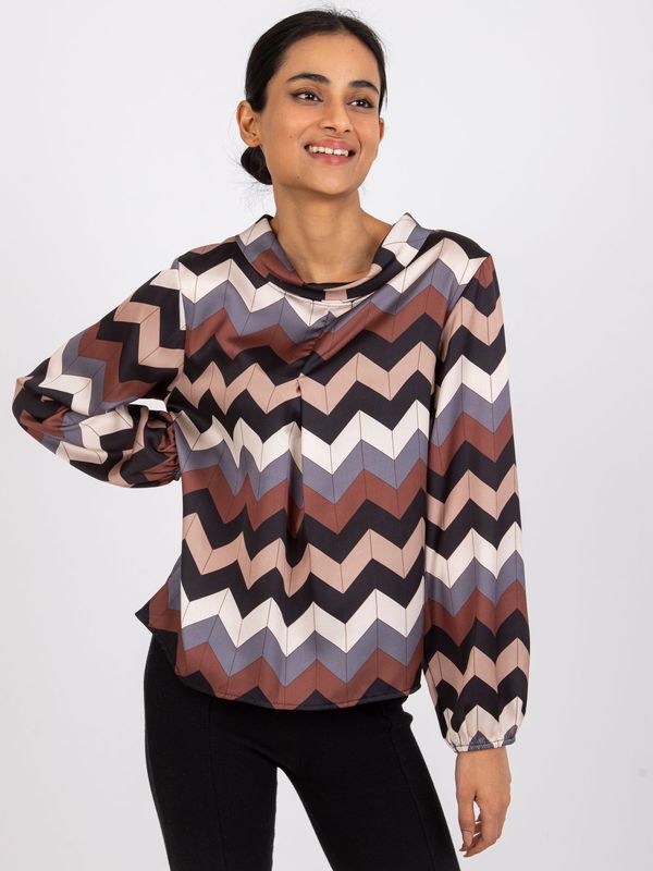 Fashionhunters Black patterned blouse Silesia