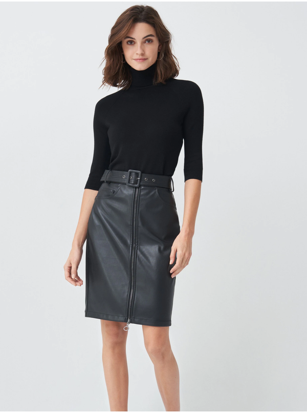 Salsa Jeans Black pencil leatherette skirt Salsa Jeans Secret Glamour - Women's