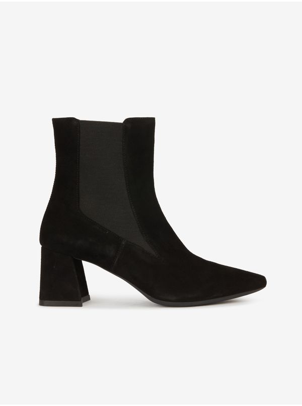 GEOX Black Womens Suede Heeled Ankle Boots Geox Giselda - Women